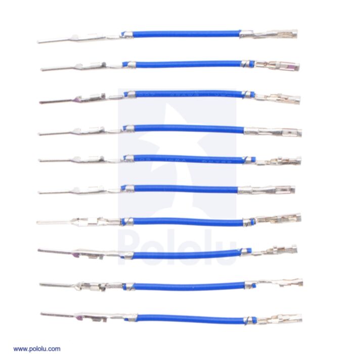Wires with Pre-Crimped Terminals 10-Pack M-F 1" Blue