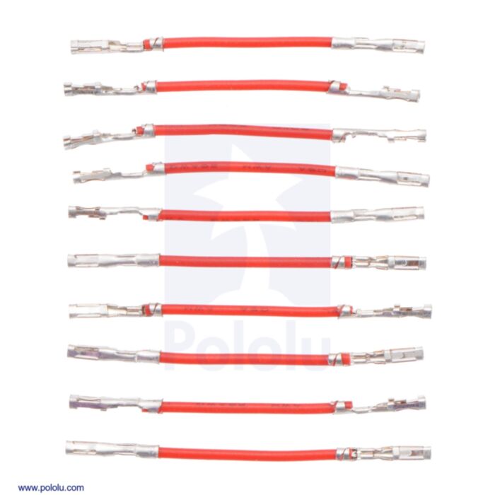 Wires with Pre-Crimped Terminals 10-Pack F-F 1" Red