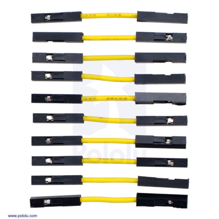 Premium Jumper Wire 10-Pack F-F 1" Yellow
