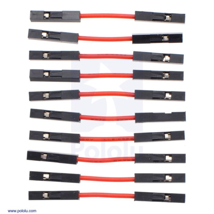 Premium Jumper Wire 10-Pack F-F 1" Red
