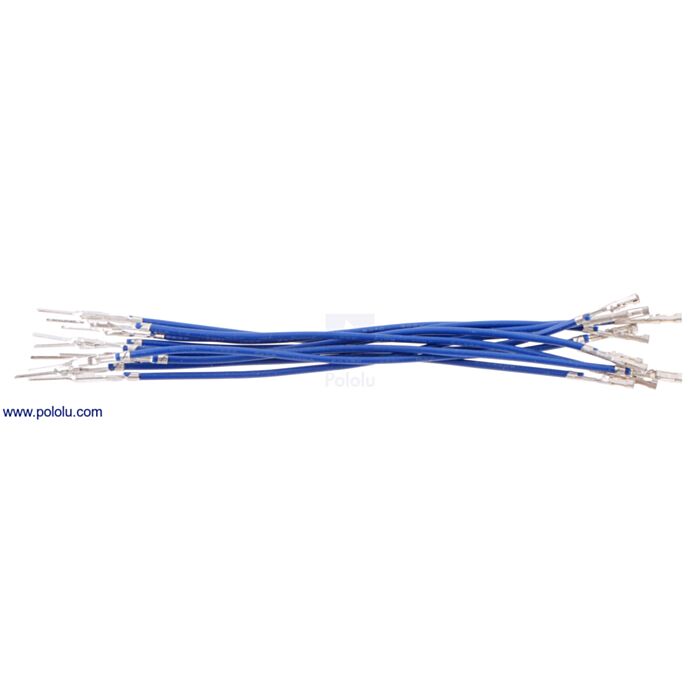 Wires with Pre-Crimped Terminals 10-Pack M-F 3" Blue