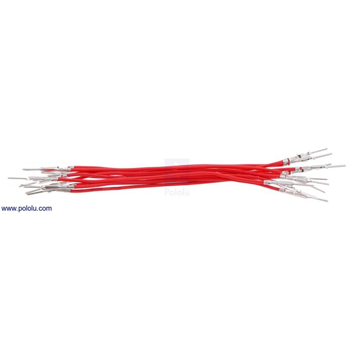 Wires with Pre-Crimped Terminals 10-Pack M-M 3" Red