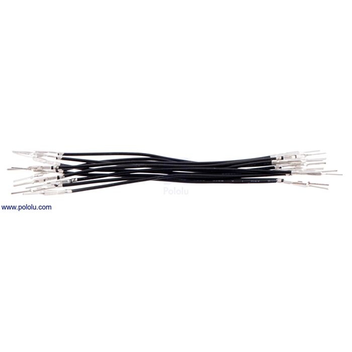 Wires with Pre-Crimped Terminals 10-Pack M-M 3" Black