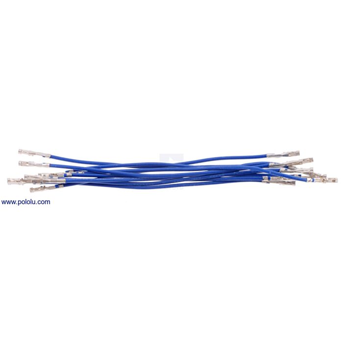 Wires with Pre-Crimped Terminals 10-Pack F-F 3" Blue