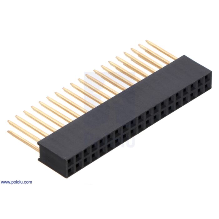 Stackable 0.100" Female Header for TI-RSLK MAX: 2x19-Pin, Straight