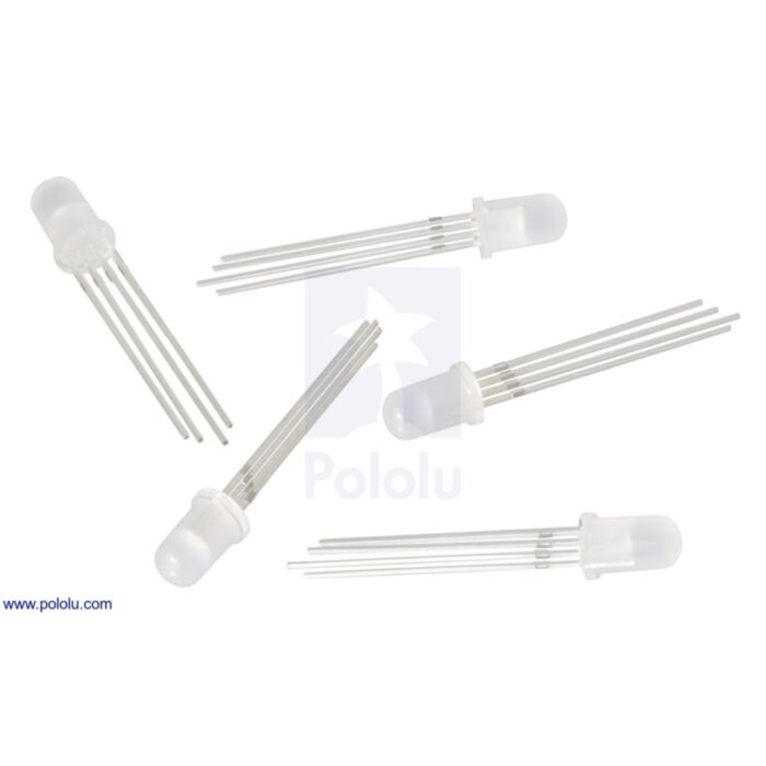 T1-3/4 (5mm) RGB LED with Diffused Lens (5-pack)