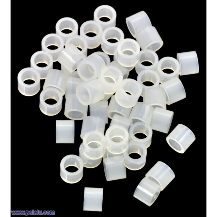 Nylon Spacer: 4mm Length, 5mm OD, 3.3mm ID (50-Pack)