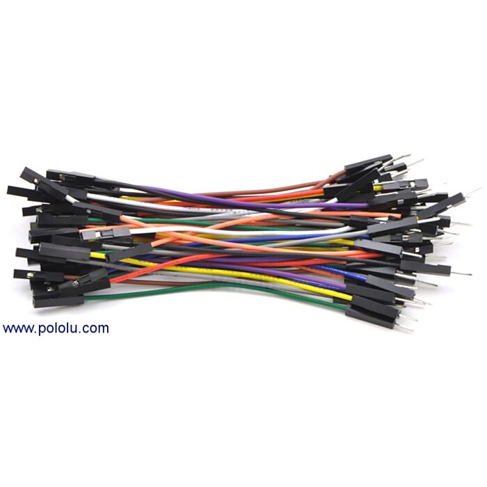 Premium Jumper Wire 50-Piece Rainbow Assortment M-F 3"