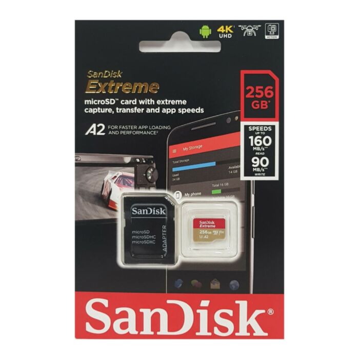 Extreme SD/MicroSD Memory Card - 256GB Class 10 - Adapter Included