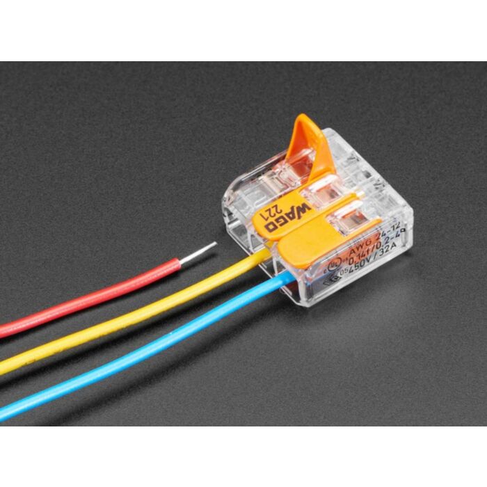 Snap-action 3-Wire Block Connector (12-28 AWG) - Pack of 3
