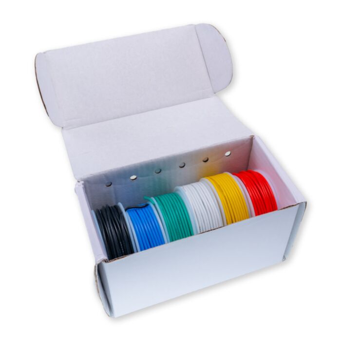 Silicone Hookup Wire Kit (22AWG, 6 Colours, Stranded)