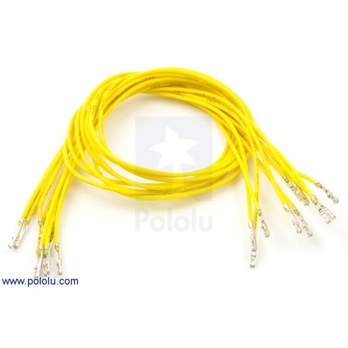 Wires with Pre-crimped Terminals 10-Pack F-F 12" Yellow