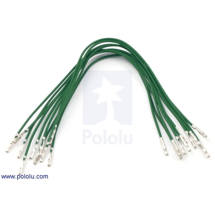 Wires with Pre-crimped Terminals 10-Pack F-F 6" Green
