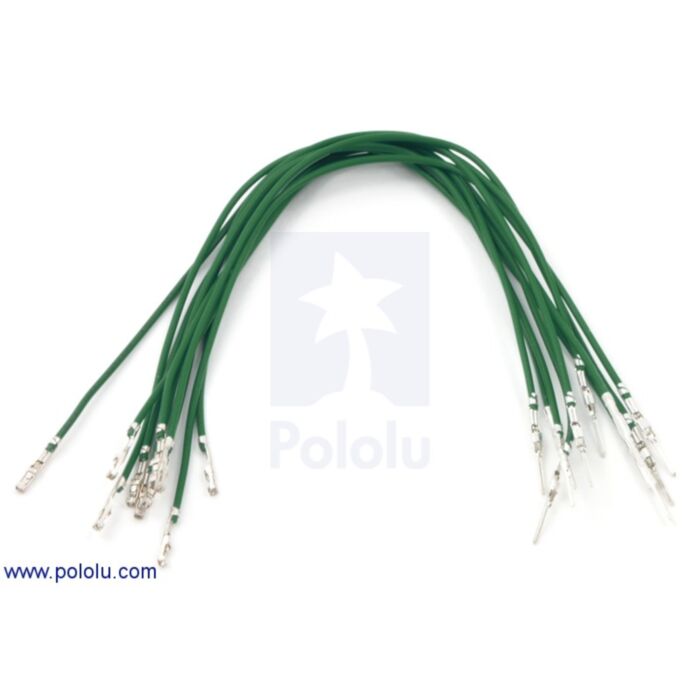 Wires with Pre-crimped Terminals 10-Pack M-F 6" Green
