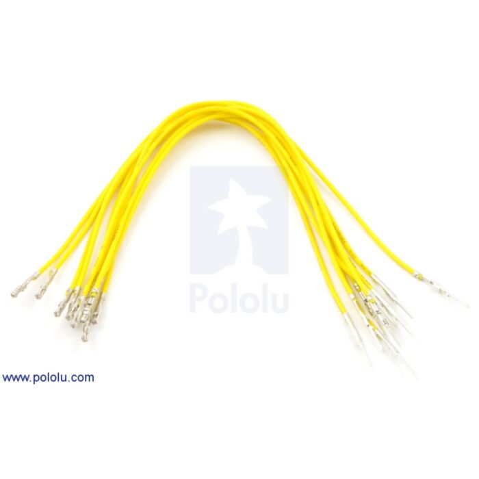 Wires with Pre-crimped Terminals 10-Pack M-F 6" Yellow