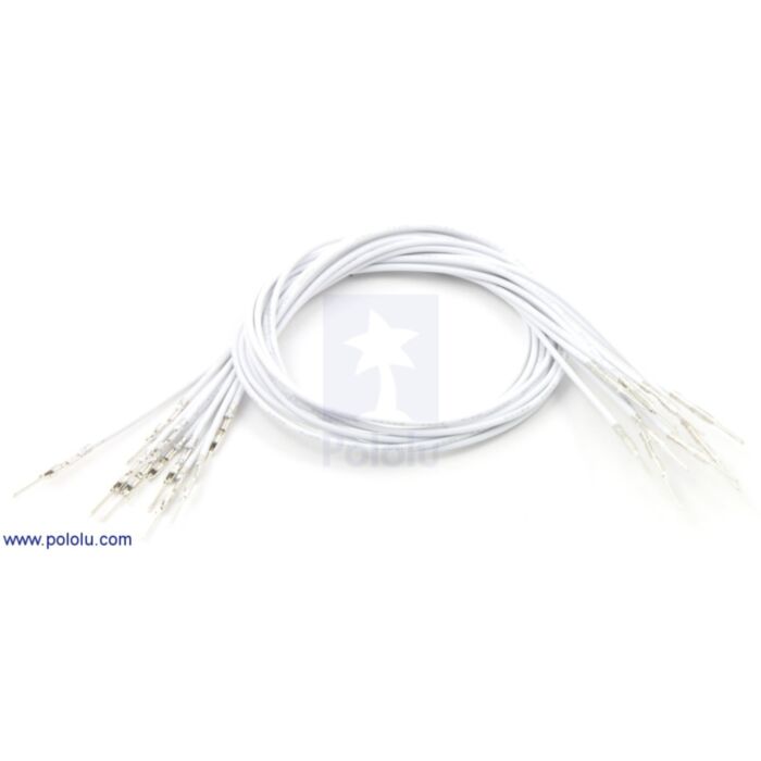 Wires with Pre-crimped Terminals 10-Pack M-M 12" White