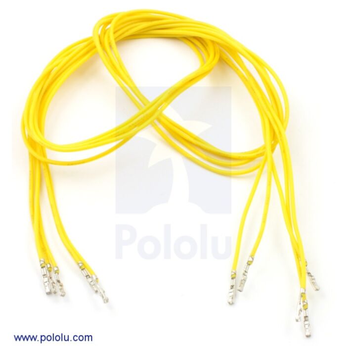 Wires with Pre-crimped Terminals 5-Pack F-F 24" Yellow