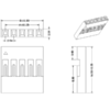 Dimensions (in mm) for single-row 0.1 inch crimp connector housings. (SKU: POLOLU-1914 Image 6)
