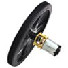 Black Pololu 70x8mm wheel on a Pololu micro metal gearmotor. (SKU: POLOLU-2214 Image 3)