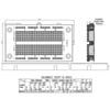 Dimension diagram (in mm) of the 270-point breadboard. (SKU: POLOLU-350 Image 4)