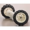 2mm shaft adapters connecting a LEGO wheels to 120:1 mini plastic gearmotors with offset output. (SKU: POLOLU-1001 Image 7)