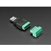 USB-A Male Plug to 5-pin Terminal Block