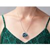 Blue Circuit Board Pendant Necklace with Silver Chain