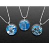 Blue Circuit Board Pendant Necklace with Silver Chain