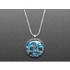 Blue Circuit Board Pendant Necklace with Silver Chain