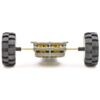 3mm hexagonal shaft adapter connecting a Tamiya twin-motor gearbox to two LEGO wheels. (SKU: POLOLU-1011 Image 4)