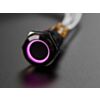 Rugged Metal Pushbutton with Black Finish - 16mm 6V RGB Latching