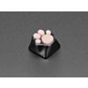 Black Aluminum Kitty Paw Keycap with Pink Silicone Toes - MX Compatible Switches