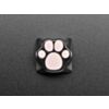 Black Aluminum Kitty Paw Keycap with Pink Silicone Toes - MX Compatible Switches