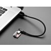 Black Woven Right Angle USB C to USB A Cable - 0.3m long