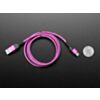 Pink and Purple Woven USB A to USB C Cable - 1 meter long