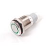 Waterproof Metal Pushbutton with Green LED Ring - 16mm Green Momentary