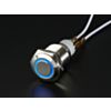 Rugged Metal On/Off Switch with Blue LED Ring - 16mm Blue On/Off