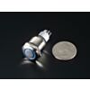 Rugged Metal On/Off Switch with Blue LED Ring - 16mm Blue On/Off