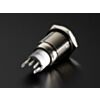Rugged Metal On/Off Switch with Blue LED Ring - 16mm Blue On/Off