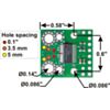 ACS709 current sensor carrier mounting holes and current inputs. (SKU: POLOLU-2199 Image 3)
