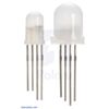 Two different sizes of addressable RGB LED. From left to right their diameters are: 5 mm (#2535) and 8 mm (#2536). (SKU: POLOLU-2536 Image 2)