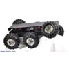 Dagu Wild Thumper 6WD all-terrain chassis black with chrome-colored hubs. (SKU: POLOLU-1561 Image 2)