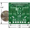 Pololu Dual High-Current Motor Driver Carrier (VNH2SP30 or VNH3SP30) back view with quarter and dimensions. (SKU: POLOLU-708 Image 4)
