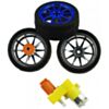 D65mm Rubber Wheel Pair - Blue (without shaft)