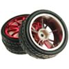 D65mm Rubber Wheel Pair - Red (without shaft)