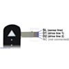 Pinout of the 1.4x0.4 force-sensing linear potentiometer (FSLP) strip. (SKU: POLOLU-2729 Image 3)