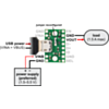Typical connection diagram for using the FPF1320 power multiplexer carrier with USB as the non-preferred supply. (SKU: POLOLU-2594 Image 7)