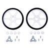 Pololu Multi-Hub Wheel w/Inserts for 3mm and 4mm Shafts - 80×10mm, White, 2-Pack