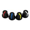 Black Potentiometer Knobs with Coloured Pointers - White
