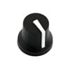 Black Potentiometer Knobs with Coloured Pointers - White